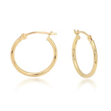 25x2mm Classic Hoop Earrings in 14 Karat Yellow Gold