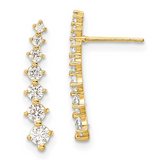 14k Yellow Gold CZ Drop Earrings