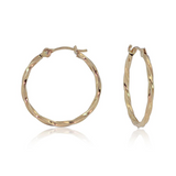 18x14mm 14K Yellow Gold Twisted Hoop Earrings