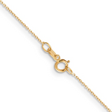 18" Solid 10K Yellow Gold 0.6mm Diamond Cut Cable Chain