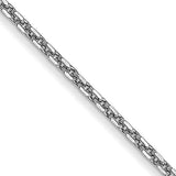 .95mm 14K White Gold 18" Cable Diamond-Cut Chain Necklace