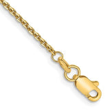 Yellow 10 Karat Diamond Cut Cable 1.45Mm Chain Length 18