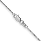 .95mm 14K White Gold 18" Cable Diamond-Cut Chain Necklace