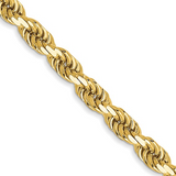 20" 10K Gold 3.5mm Diamond Cut Hollow Rope Chain