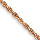 14K Rose Gold Diamond Cut Rope Chain