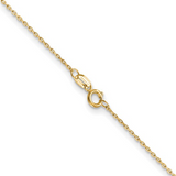 14k Yellow Gold 0.8mm Diamond-Cut Cable Chain | 18" Solid