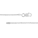 18" 14K White Gold 1.15mm Solid Diamond Cut Sparkle Chain