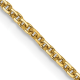 14k Yellow Gold Diamond-Cut Cable Link Chain 1.45mm