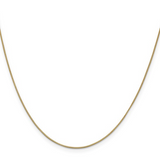 14K Yellow Gold 0.7mm Polished Box Chain with Lobster Clasp