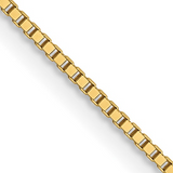14K Yellow Gold 0.7mm Polished Box Chain with Lobster Clasp
