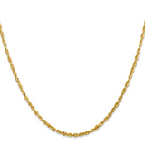14K Yellow Gold 2.25mm Ultra Diamond-Cut Rope Chain (20")