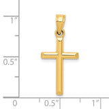 Yellow 10K Gold Hollow Cross Pendant & Religious Charm