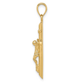 14k Yellow Gold INRI Crucifix Charm | Religious Pendant