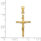14k Yellow Gold INRI Crucifix Charm | Religious Pendant