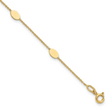 14K Yellow Gold Solid Cable Oval Discs Bracelet