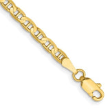 10K Yellow Gold 3mm Concave Anchor Bracele