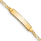 10K Yellow Gold ID Figaro Link Bracelet