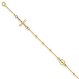 14k Yellow Gold Rosary Bracelet