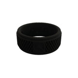 QALO Men's Crosshatch Black Q2X Silicone Ring - Size 12