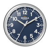 Navy "The Runwell" 14" Wall Clock | Stainless Steel