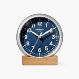 Navy "The Runwell" 6" Desk Clock | Stainless Steel