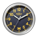 Midnight Blue Michigan Runwell Clock | 14" Stainless Steel