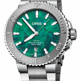 Gent's Steel Relief Bezel Aquis Date Watch