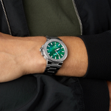Gent's Steel Relief Bezel Aquis Date Watch