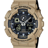 G-Shock GA-100 Sand & Gray Analog-Digital Men's Watch | 51mm Resin