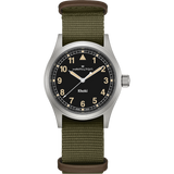 Hamilton Khaki Field Quartz 38mm Black Dial Men's Watch | Green Strap