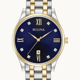 Gents Blue Dial Two-Tone Classic Diamond Watch