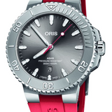 Gent's Red Caoutchouc Aquis Date Relief Automatic Watch