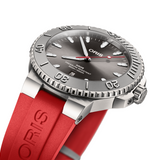 Gent's Red Caoutchouc Aquis Date Relief Automatic Watch