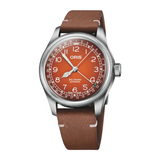 Oris x Cervo Volante 40mm Big Crown Watch | Orange Dial | Deer Skin