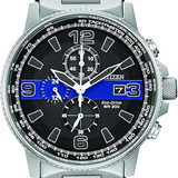 Citizen Men's Thin Blue Line Eco-Drive Watch | 42mm Chrono