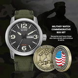 Citizen Men's Military Eco-Drive Watch Set – Black Dial & 42mm Case