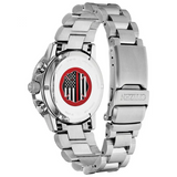 Citizen Men's Thin Red Line Eco-Drive Watch – 42mm Chronograph & Engravable Plaque