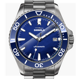 Shinola Lake Blue MOP Monster Michigan 39mm Automatic Watch Gift Set