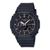 Casio G-Shock Women's GMAS2100-1A Matte Black Carbon Slim Watch Rose accents