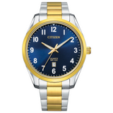 Citizen Men's Quartz Two-Tone Blue Dial Watch BI1036-57L 42MM