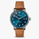 Shinola Canfield Astro Blue Dial 38mm Leather Watch