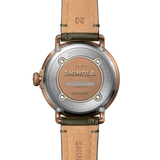 Shinola Bronze Runwell 43mm Watch with Olive Dial & Leather Band