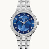Ladies Blue Dial Crystal Watch