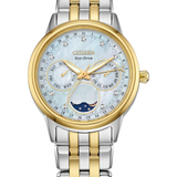Lady's Moon Phase Calendrier Two-Tone Watch