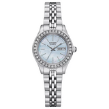 Citizen Women's Quartz Silver-Tone Crystal Accent Watch