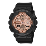Casio G-Shock Women's GMAS140PG-1A Pink Gold Dial Black Watch