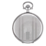 Unisex Stainless Steel Pocket Watch with Chain - Quartz Movement (49mm)