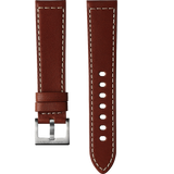 20mm Brown Leather Watch Band | Khaki Field Style Strap