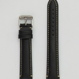 Black Leather 20 Watch Band