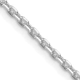 2mm Beveled Oval Cable Chain 18" - Rhodium-Plated Sterling Silver